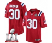 Youth Nike New England Patriots #30 Duron Harmon Elite Red Alternate Super Bowl LI 51 NFL Jersey