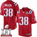 Youth Nike New England Patriots #38 Brandon Bolden Elite Red Alternate Super Bowl LI 51 NFL Jersey