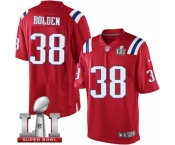 Youth Nike New England Patriots #38 Brandon Bolden Elite Red Alternate Super Bowl LI 51 NFL Jersey