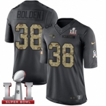 Youth Nike New England Patriots #38 Brandon Bolden Limited Black 2016 Salute to Service Super Bowl LI 51 NFL Jersey