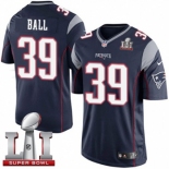 Youth Nike New England Patriots #39 Montee Ball Elite Navy Blue Team Color Super Bowl LI 51 NFL Jersey