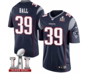 Youth Nike New England Patriots #39 Montee Ball Elite Navy Blue Team Color Super Bowl LI 51 NFL Jersey