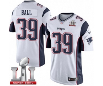 Youth Nike New England Patriots #39 Montee Ball Elite White Super Bowl LI 51 NFL Jersey