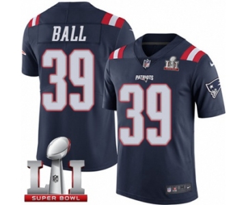 Youth Nike New England Patriots #39 Montee Ball Limited Navy Blue Rush Super Bowl LI 51 NFL Jersey