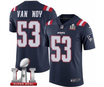 Youth Nike New England Patriots #53 Kyle Van Noy Limited Navy Blue Rush Super Bowl LI 51 NFL Jersey