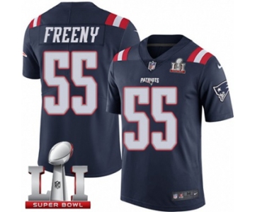 Youth Nike New England Patriots #55 Jonathan Freeny Limited Navy Blue Rush Super Bowl LI 51 NFL Jersey