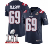 Youth Nike New England Patriots #69 Shaq Mason Limited Navy Blue Rush Super Bowl LI 51 NFL Jersey