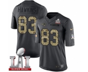 Youth Nike New England Patriots #83 Lavelle Hawkins Limited Black 2016 Salute to Service Super Bowl LI 51 NFL Jersey