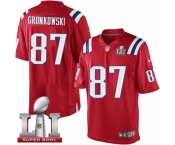 Youth Nike New England Patriots #87 Rob Gronkowski Limited Red Alternate Super Bowl LI 51 NFL Jersey