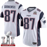 Youth Nike New England Patriots #87 Rob Gronkowski Limited White Super Bowl LI 51 NFL Jersey