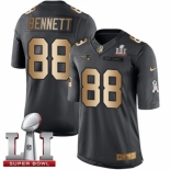 Youth Nike New England Patriots #88 Martellus Bennett Limited Black-Gold Salute to Service Super Bowl LI 51 NFL Jersey