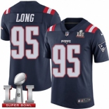 Youth Nike New England Patriots #95 Chris Long Limited Navy Blue Rush Super Bowl LI 51 NFL Jersey