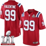 Youth Nike New England Patriots #99 Vincent Valentine Elite Red Alternate Super Bowl LI 51 NFL Jersey