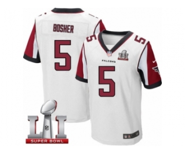 Men's Nike Atlanta Falcons #5 Matt Bosher Elite White Super Bowl LI 51 NFL Jersey