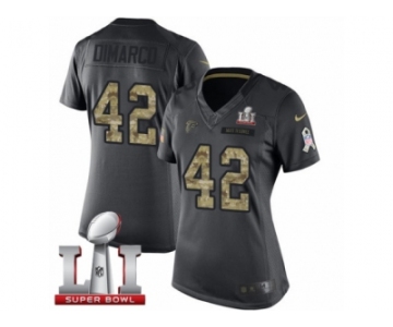 Women's Nike Atlanta Falcons #42 Patrick DiMarco Limited Black 2016 Salute to Service Super Bowl LI 51 NFL Jersey
