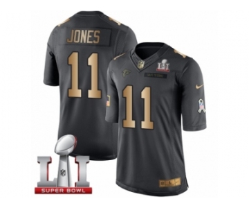 Youth Nike Atlanta Falcons #11 Julio Jones Limited Black Gold Salute to Service Super Bowl LI 51 NFL Jersey