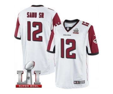 Youth Nike Atlanta Falcons #12 Mohamed Sanu Limited White Super Bowl LI 51 NFL Jersey