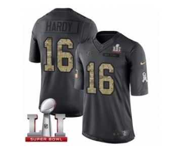 Youth Nike Atlanta Falcons #16 Justin Hardy Limited Black 2016 Salute to Service Super Bowl LI 51 NFL Jersey