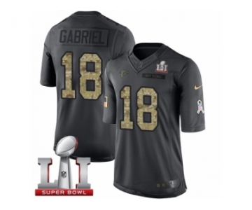 Youth Nike Atlanta Falcons #18 Taylor Gabriel Limited Black 2016 Salute to Service Super Bowl LI 51 NFL Jersey