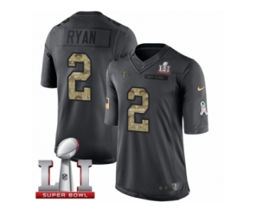 Youth Nike Atlanta Falcons #2 Matt Ryan Limited Black 2016 Salute to Service Super Bowl LI 51 NFL Jersey