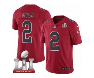 Youth Nike Atlanta Falcons #2 Matt Ryan Limited Red Rush Super Bowl LI 51 NFL Jersey