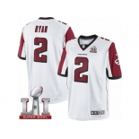 Youth Nike Atlanta Falcons #2 Matt Ryan Limited White Super Bowl LI 51 NFL Jersey