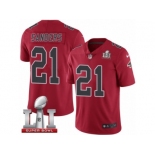 Youth Nike Atlanta Falcons #21 Deion Sanders Limited Red Rush Super Bowl LI 51 NFL Jersey