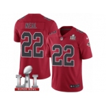 Youth Nike Atlanta Falcons #22 Keanu Neal Limited Red Rush Super Bowl LI 51 NFL Jersey