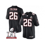 Youth Nike Atlanta Falcons #26 Tevin Coleman Limited Black Alternate Super Bowl LI 51 NFL Jersey