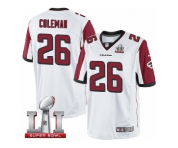 Youth Nike Atlanta Falcons #26 Tevin Coleman Limited White Super Bowl LI 51 NFL Jersey