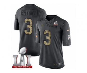 Youth Nike Atlanta Falcons #3 Matt Bryant Limited Black 2016 Salute to Service Super Bowl LI 51 NFL Jersey