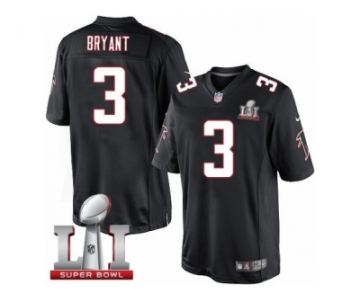 Youth Nike Atlanta Falcons #3 Matt Bryant Limited Black Alternate Super Bowl LI 51 NFL Jersey