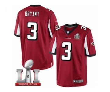 Youth Nike Atlanta Falcons #3 Matt Bryant Limited Red Team Color Super Bowl LI 51 NFL Jersey