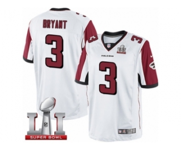 Youth Nike Atlanta Falcons #3 Matt Bryant Limited White Super Bowl LI 51 NFL Jersey