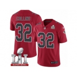 Youth Nike Atlanta Falcons #32 Jalen Collins Limited Red Rush Super Bowl LI 51 NFL Jersey