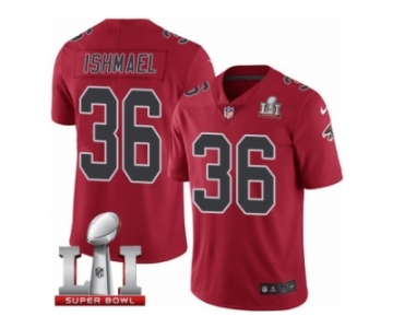 Youth Nike Atlanta Falcons #36 Kemal Ishmael Limited Red Rush Super Bowl LI 51 NFL Jersey