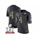 Youth Nike Atlanta Falcons #4 Brett Favre Limited Black 2016 Salute to Service Super Bowl LI 51 NFL Jersey