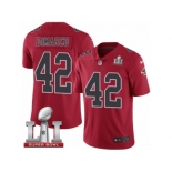 Youth Nike Atlanta Falcons #42 Patrick DiMarco Limited Red Rush Super Bowl LI 51 NFL Jersey