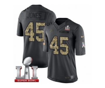 Youth Nike Atlanta Falcons #45 Deion Jones Limited Black 2016 Salute to Service Super Bowl LI 51 NFL Jersey