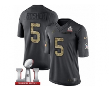 Youth Nike Atlanta Falcons #5 Matt Bosher Limited Black 2016 Salute to Service Super Bowl LI 51 NFL Jersey