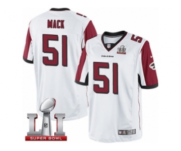 Youth Nike Atlanta Falcons #51 Alex Mack Limited White Super Bowl LI 51 NFL Jersey