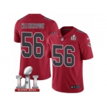 Youth Nike Atlanta Falcons #56 Sean Weatherspoon Limited Red Rush Super Bowl LI 51 NFL Jersey