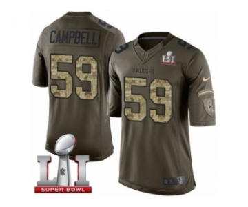 Youth Nike Atlanta Falcons #59 De'Vondre Campbell Limited Green Salute to Service Super Bowl LI 51 NFL Jersey