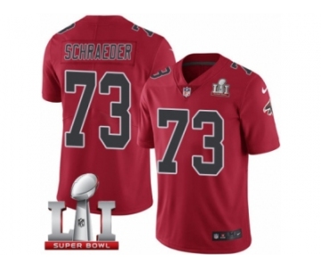 Youth Nike Atlanta Falcons #73 Ryan Schraeder Limited Red Rush Super Bowl LI 51 NFL Jersey