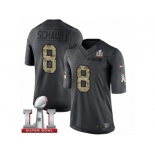 Youth Nike Atlanta Falcons #8 Matt Schaub Limited Black 2016 Salute to Service Super Bowl LI 51 NFL Jersey