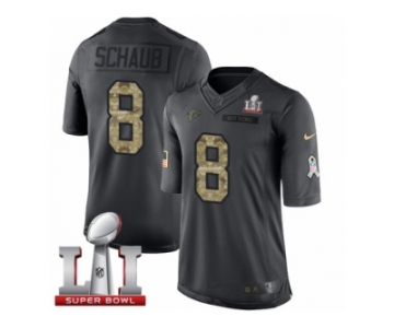 Youth Nike Atlanta Falcons #8 Matt Schaub Limited Black 2016 Salute to Service Super Bowl LI 51 NFL Jersey