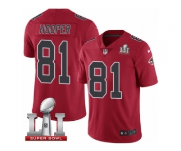 Youth Nike Atlanta Falcons #81 Austin Hooper Limited Red Rush Super Bowl LI 51 NFL Jersey