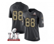 Youth Nike Atlanta Falcons #88 Tony Gonzalez Limited Black 2016 Salute to Service Super Bowl LI 51 NFL Jersey