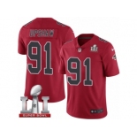 Youth Nike Atlanta Falcons #91 Courtney Upshaw Limited Red Rush Super Bowl LI 51 NFL Jersey