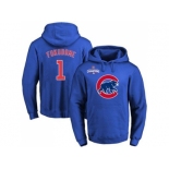 Chicago Cubs #1 Kosuke Fukudome Blue 2016 World Series Champions Primary Logo Pullover Baseball Hoodie